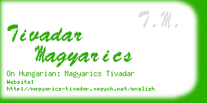 tivadar magyarics business card